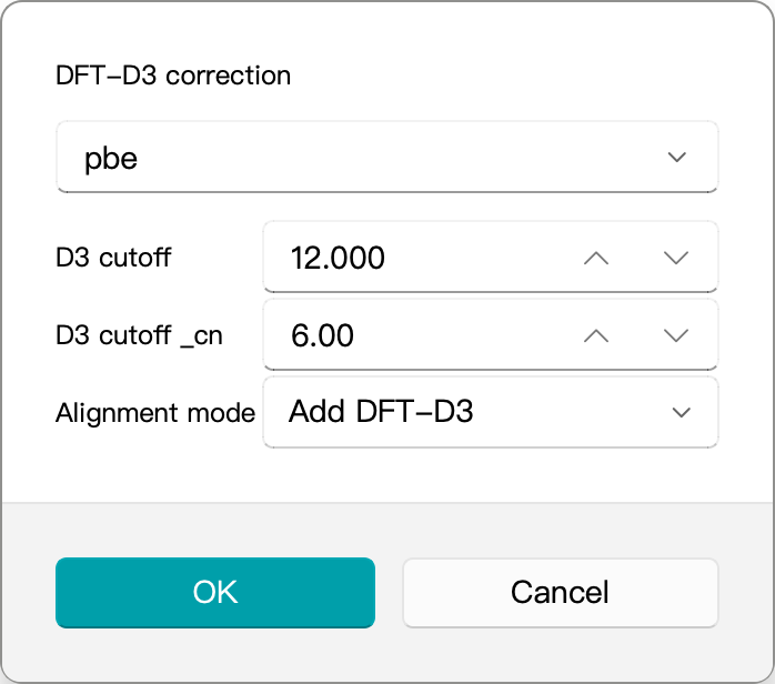 DFT D3 Dialog
