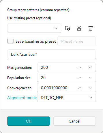Energy Baseline Shift Dialog