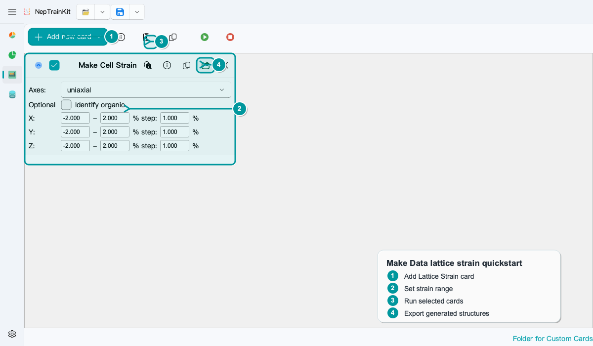Lattice Strain card annotated quickstart