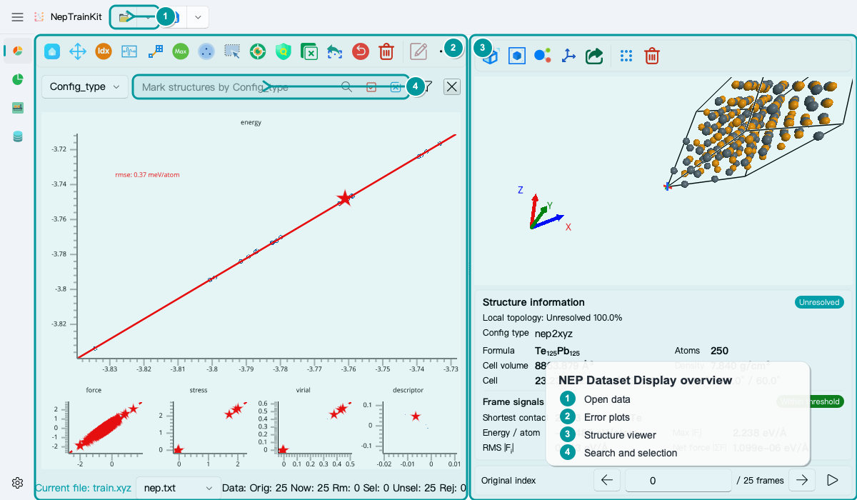 NEP Dataset Display annotated overview
