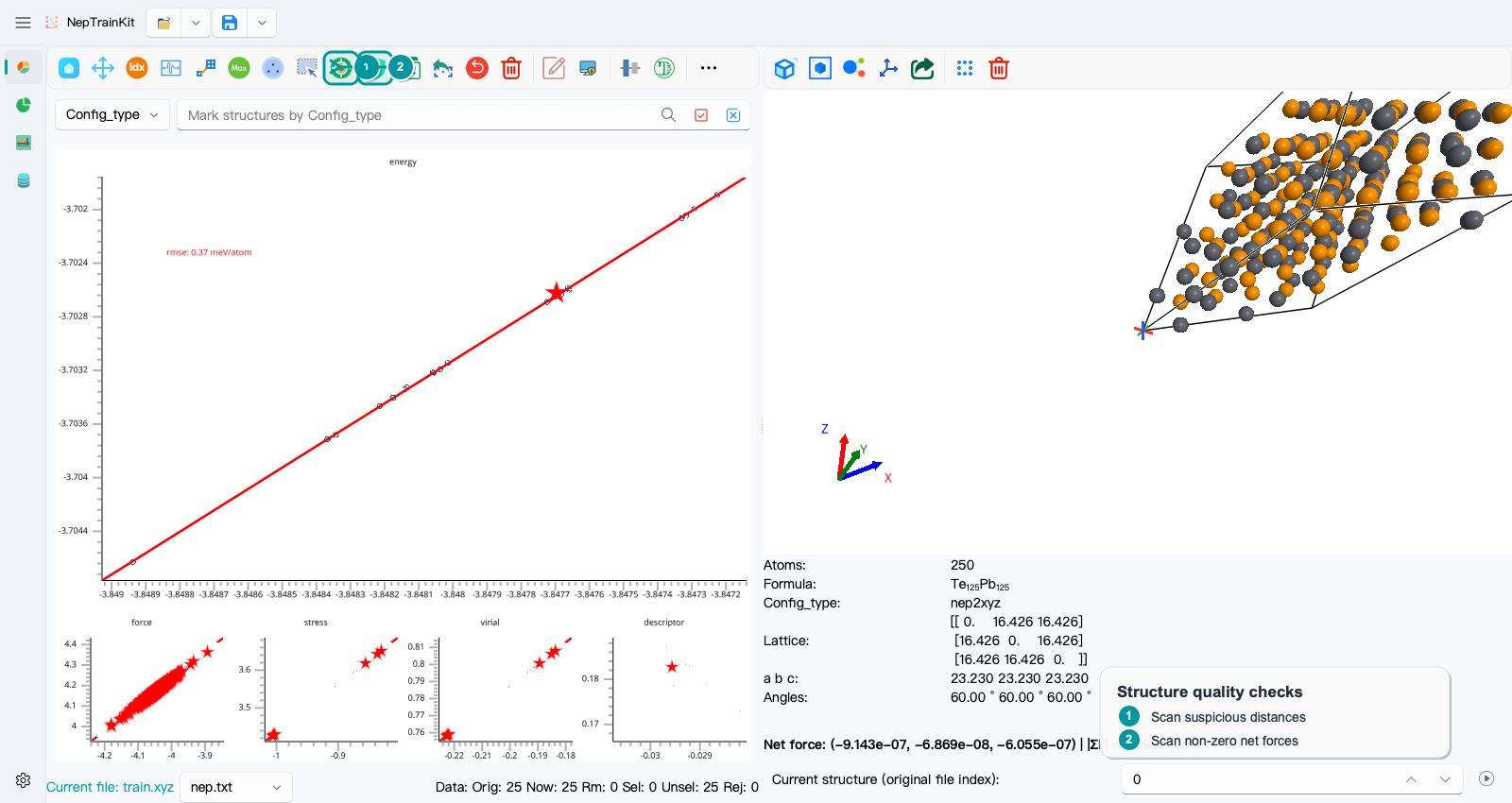 Entry points for nonphysical-distance and net-force checks