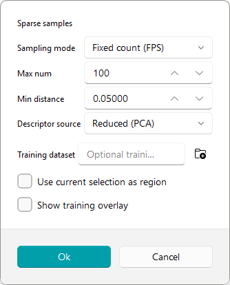 Sparse Samples Dialog