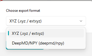 Export Format Dialog